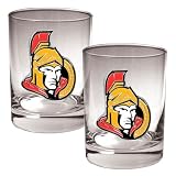 NHL Ottawa Senators Two Piece Rocks Glass Set - Primary Logo