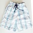 Boys Swim Trunks Elastic Waist and Faux Board Short Style Front Rear Cargo Pocket and Side Slit Pockets. Mesh Lined. Plaid/Skulls in Sizes 4-16