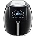 GoWISE USA 1700-Watt 5.8-QT 8-in-1 Digital Air Fryer and 50 Recipes for your Air Fryer Book (Black)