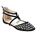BESTON GB27 Women's Gladiator Style Double Strap Flats