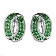 Earrings With 8.04ctw Genuine Tsavorite Garnets 18K White Gold. Total item weight 11.8g Length 17mm