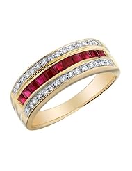 Ruby Ring with Diamonds 7/10 Carat (ctw) in 10K Yellow Gold