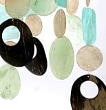 Zen Zen Garden Capiz Shell Wind Chime - Sea Green & Cocoa W-35