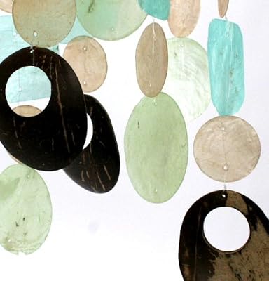 Zen Zen Garden Capiz Shell Wind Chime - Sea Green & Cocoa