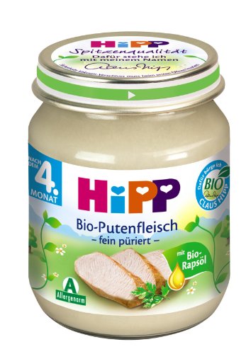 Hipp Bio-Putenfleisch - püriert, 6-er Pack (6 x 125 g) - Bio