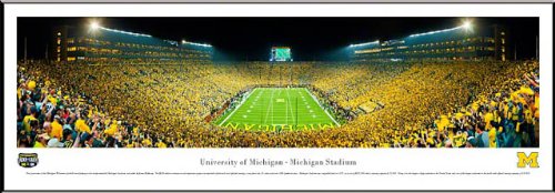 Michigan Wolverines - Michigan Stadium - Under the Lights - Framed Poster Print