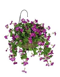 Artificial Petunia Hanging Basket, Orchid Pink