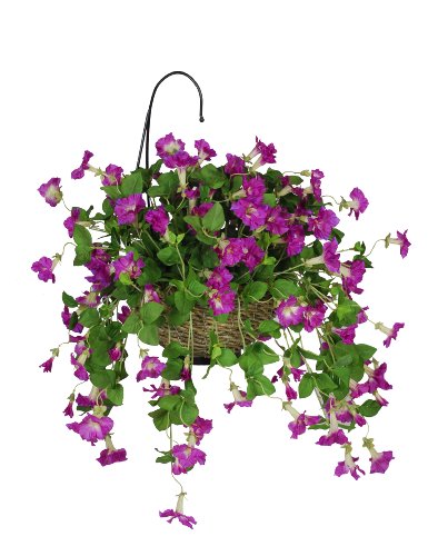 Artificial Petunia Hanging Basket, Orchid Pink