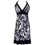 Black White Mod Floral Halter Dress JR Plus Size