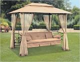 Luxor Swing Gazebo Garden Hammock with Canopy Red/Beige