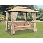 Luxor Swing Gazebo Garden Hammock with Canopy Beige