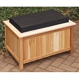 Cedar Storage Bench with Cushion Top Color: Black