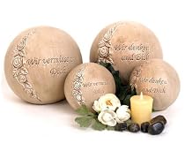 Grabschmuck Kugel mit Spruch 17 cm Wir denken an Dich