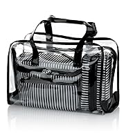 4 Piece Striped Cosmetic Bag Set