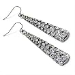 Silvertone Long Bar Crystal Dangle Earrings Fashion Jewelry
