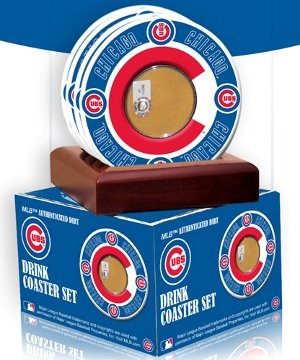 Chicago Cubs unsigned Coasters With Game Used Dirt (Set of 4)- MLB Hologram