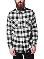 Urban Classics Camisa Hombre (Negro / Blanco)