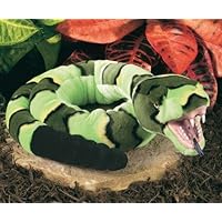 Cuddlekins Plush Green Rock Rattlesnake Rock with open mouth: 4.5 foot long Stuffed Snake Toy