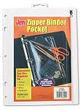 Oxford 68504 Ring binder see-through pocket with zipper, 5-hole punched, 10-1/2 x 8, Carton of 25