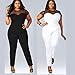 eShow Women Plus Size Perspective Clubwear Bodycon Long Jumpsuit Rompers (XXL, Black)