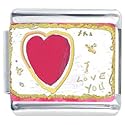 I Love You Heart Italian Charms Bracelet Link