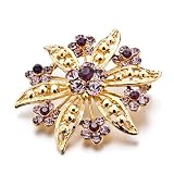 Pugster Siam Petal Interval Golden Leaf Sunflower Brooches And Pins