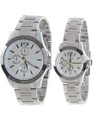 Orient Idea Ori-0270E Stainless Steel Quartz Wristwatch with 3 Decorative Sub-dials for Lovers Couples