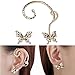 Creazy Women's New Fashion Crystal Beauty Women Butterfly Cuff Ear Clip