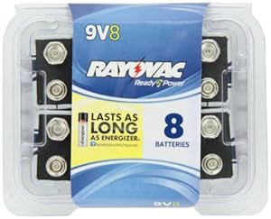 Rayovac Alkaline Reclosable Pro Pack 9V Batteries, 8-Pack