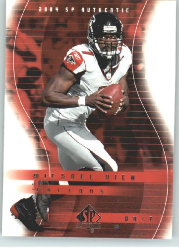 Michael Vick - Atlanta Falcons - 2004 SP Authentic Card # 3 - NFL Trading Card in Protective Screwdown Display Case!