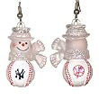 New York Yankees MLB Snowman Baseball Earrings (1")