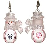 New York Yankees MLB Snowman Baseball Earrings (1)