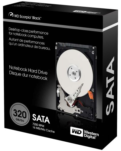 Western Digital 320GB Scorpio Black with Free Fall Sensor SATA 7200 RPM 2.5IN 16MB WD3200BJKT Bulk/OEM Hard Drive WD3200BJKT