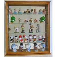 Action Figures / Figurines Shadow Box Wall Curio Display Cabinet Case -Oak Finish