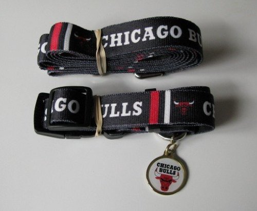 Chicago Bulls Dog Pet Set Leash Collar ID Tag XS