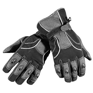 REFLECTIVE LEATHER MESH MOTORCYCLE BIKE GLOVES Silver by Jackets 4 Bikes