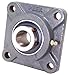 Peer Bearing SSUCF211-32 Stainless Steel 4 Bolt Flange Unit, Wide Inner Bearing, Relubricable, Set Screw Locking Collar, Single Lip Seals, 2" Bore, 5-1/8" Bolt Center