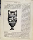 MONTHLY JOURNAL ART UNION ETRUSCAN VASE c1847 OLD PRINT