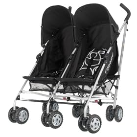 Obaby Apollo Twin Scribble Pushchair (Black)