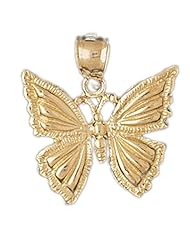 Dazzlers Solid 14k Gold Butterfly Charm Pendant Available in three colors from jewelsberry (weights: 3.6 grams only)