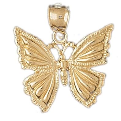 Cheap Girls Jewelry Dazzlers Solid 14k Gold Butterfly Charm Pendant Available in three colors from jewelsberry (weights: 3.6 grams only) For Sale