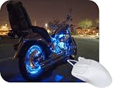 Rikki Knight Harley Davidson Blue Neon Lights Mouse Pad Mousepad - Ideal Gift for all occassions!