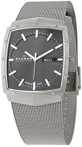 Skagen Slimline Mesh Titanium Square Mens Watch 396LTTM