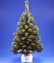 3' Noble Blue Spruce Artificial Christmas Tree In Silver Bag