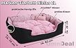 12518 Tierbett Pink ca. 82x70x20cm mit Innenkissen + Schmusekissen + Pipi-Schutz-Unterlage