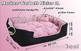 12518 Tierbett Pink ca. 82x70x20cm mit Innenkissen + Schmusekissen + Pipi-Schutz-Unterlage