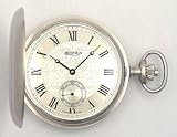 Bernex Swiss Made Large Rhodium Plated Satin Pocket Watch with 17 Jewel Movement