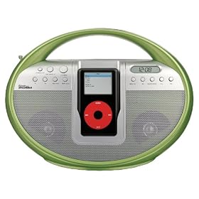 Sylvania Portable Digital AM FM Stereo Docking Station for iPod (Green) by Curtis