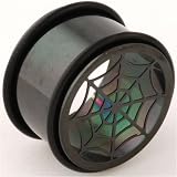 Black Stainless Steel Spider Web Tube Plug: 3/4g, 7/16 wearable