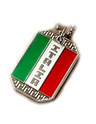 Jewelry: ITALY FLAG PENDANT BANDIERA TRICOLORE ITALIANO DOG TAG BALL CHAIN NECKLACE - VENICEBEE